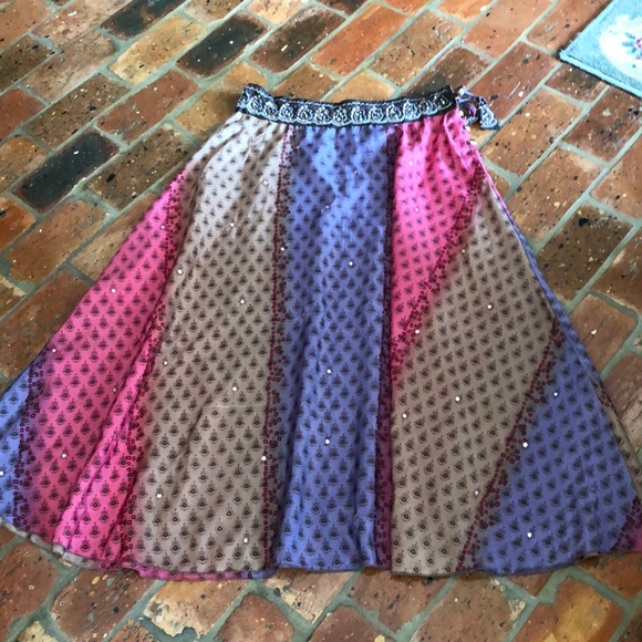 Vintage Dresses & Skirts - Vintage Silk Blend boho skirt szXL